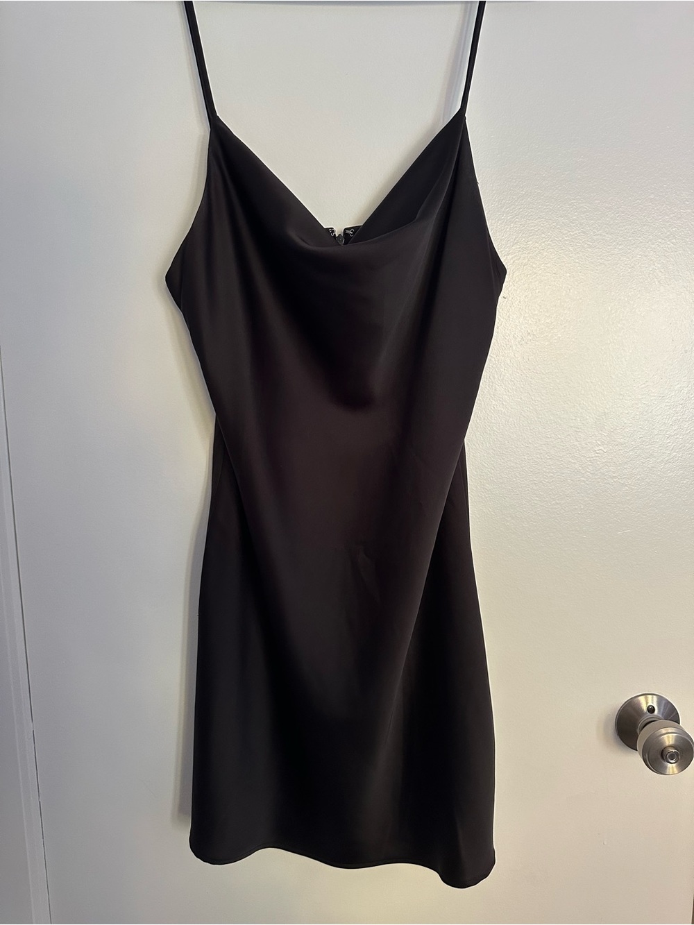Urban Outfitters Black Satin Mini Slip Dress